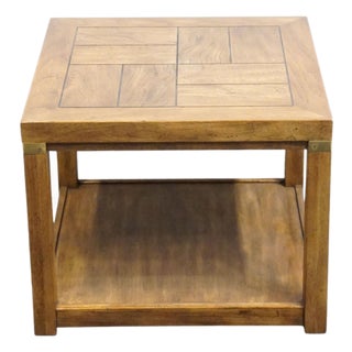 Drexel Heritage Woodbriar Collection Pecan Rustic European 26" Square Accent End Table 988-310 For Sale