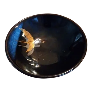 Vintage Otagiri Japan Cobalt Blue Crane Decorative Bowl