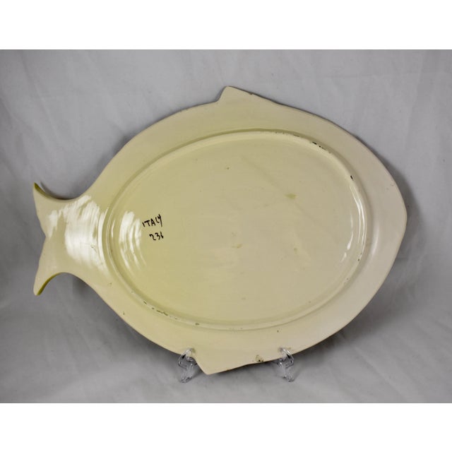 Italian Mid-Century Majolica Fish Service- Set of 7 For Sale - Image 12 of 13