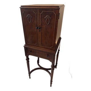 Vintage Multi‑Drawer Silver Utensil Cabinet / Silver Chest on Stand For Sale