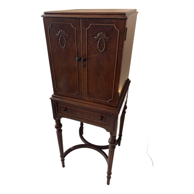 Vintage Multi‑Drawer Silver Utensil Cabinet / Silver Chest on Stand For Sale