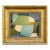 Contemporary Abstract Blue and Green Oil Painting in Vintage Frame For Sale