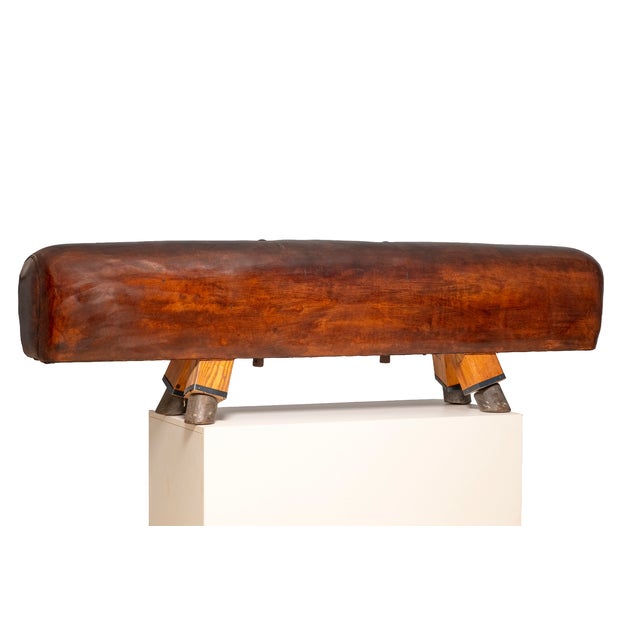 Vintage Bauhaus Leather Gym Bench, Europe, 1920s For Sale - Image 9 of 9