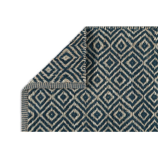 Part & Parcel Goods Textured Diamond Runner, 2’6”x8', Sky Blue and Sapphire For Sale - Image 4 of 4