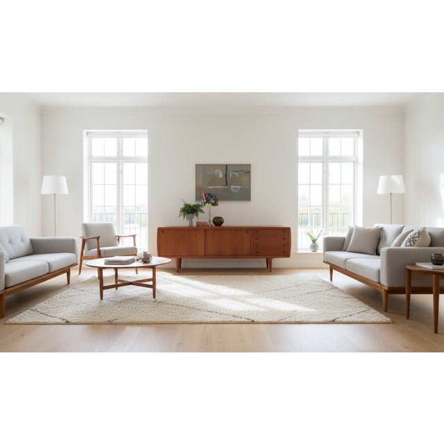 Long Sideboard in Teak with Drawers and Sliding Doors from H.P. Hansen, 1960s For Sale - Image 17 of 18