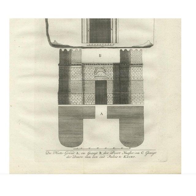Title: gate and door of an ancient palace in cairo – architectural study, egypt 1776 : this finely detailed engraving from...