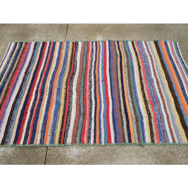 Navy Blue Galerie Shabab Collection Mid-20th Century Persian Flatweave Kilim Rug For Sale - Image 8 of 10