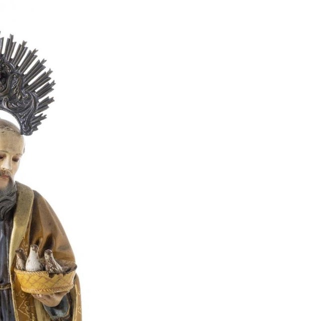 Religious Artist, Saint Joachim, 19th Century, Gilded & Painted Wood For Sale - Image 4 of 6