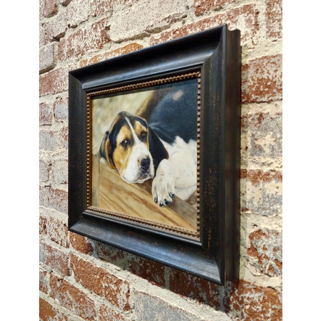 Anita Baarns - Cute Foxhound Puppy Relaxing -Oil Painting For Sale In Los Angeles - Image 6 of 8