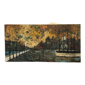 A Large Antique Oil on Canvas Painting of Paris