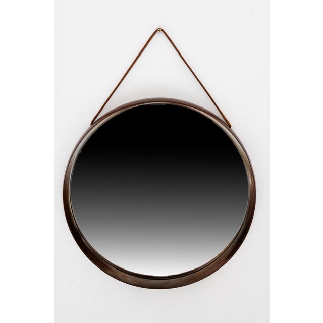Mirror in Teak and Leather by Uno & Östen Kristiansson for Luxus, Sweden, 1950s For Sale - Image 15 of 15