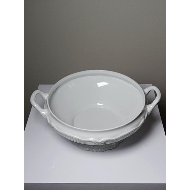 White Porcelain Soup or Vegetable Dish attributed Barnardaud for Limoges, 1950s For Sale - Image 12 of 15