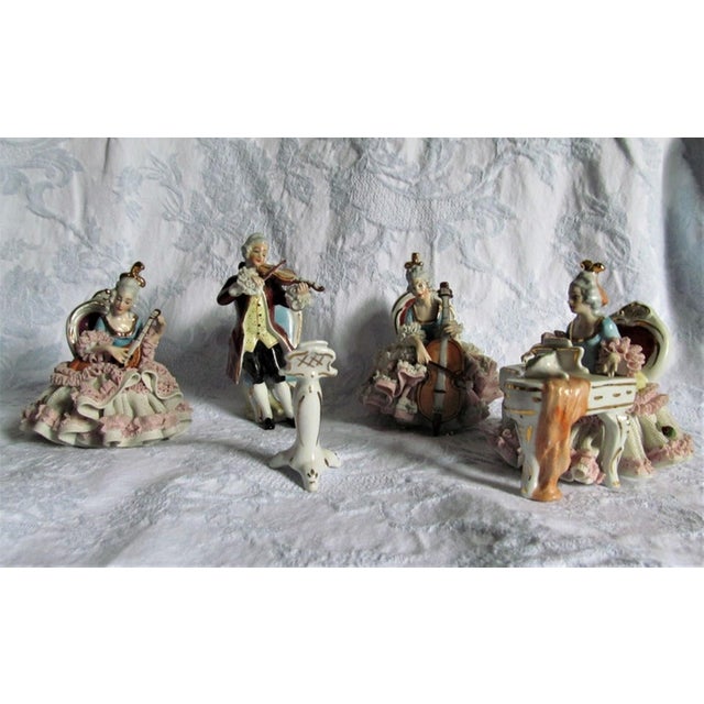 Vintage Dresden Art Lace Figurines, 1960s, Set of 5 For Sale - Image 11 of 11