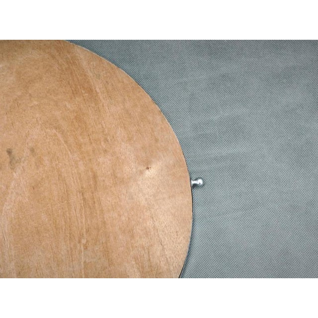 Art Deco Czech Round Serving Tray in Chrome, Glass and Wood, 1930s For Sale - Image 3 of 8