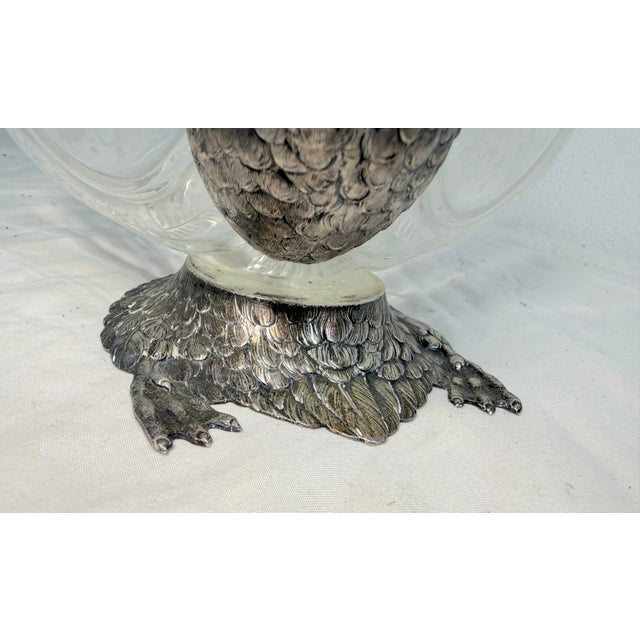 Antique 1800's Georg Roth & Co. Hanau German Sterling Silver Cut Glass Swan Bowl For Sale - Image 4 of 16