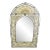 Moroccan Bohemian Style White and Gold Arch Shape Wall, Table or Vanity Mirror For Sale