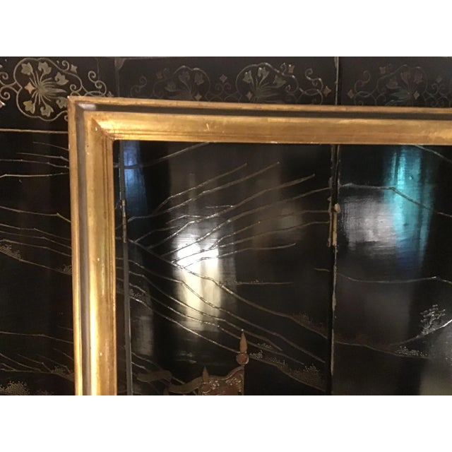 Vintage 1960s Custom Made Gilt & Ebonized Ogee Edge Wood Frame For Sale In Dallas - Image 6 of 13