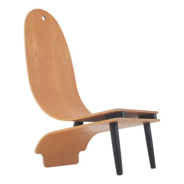 Danish Lounge Chair in Wood For Sale