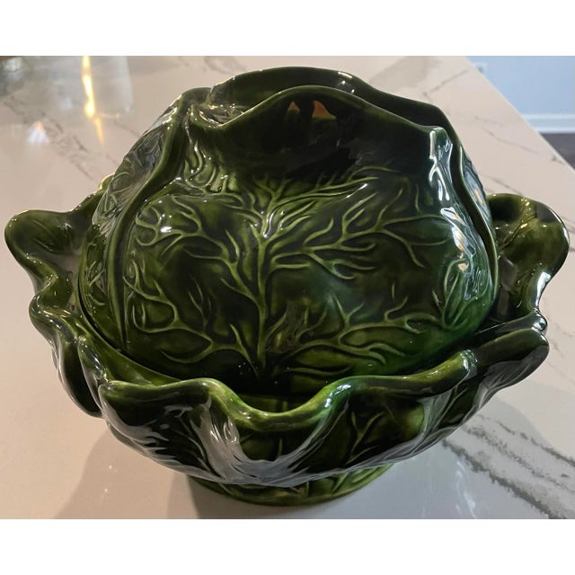 1970s Vintage 1970s Holland Mold Ceramic Cabbage Bowl With Lid For Sale - Image 5 of 5