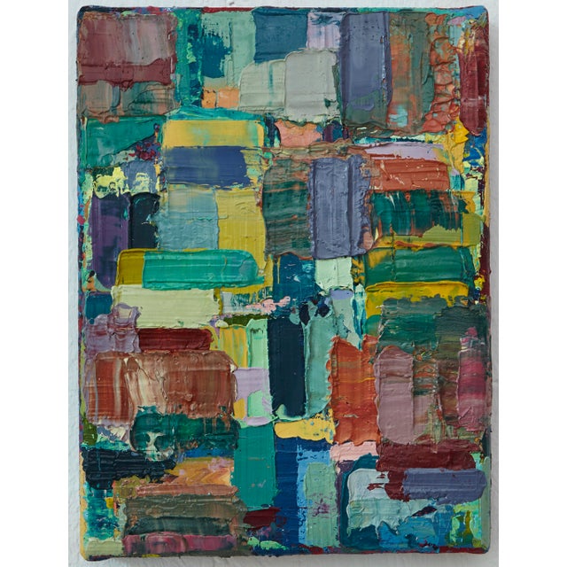 Green "Rectangles 8" Original Abstract Oil Painting by Simon Findlay For Sale - Image 8 of 8