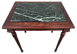 Louis XVI Style Marble, Brass & Wood Coffee Table, 1980s
