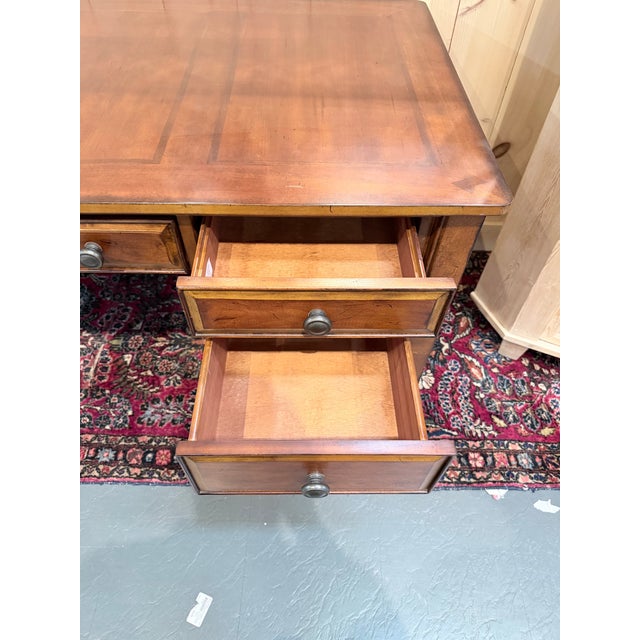 Wood Late 20th Century Hooker Seven Seas Cherry Bow Front Writing Desk For Sale - Image 7 of 11
