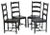 Ebonized Solid Oak Art Deco Dining Chairs, 1930s, Set of 4 For Sale