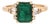 1.5ct Emerald & Diamond Ring in 14k Yellow Gold – Emerald Cut 8×6mm, Size 6.75 For Sale