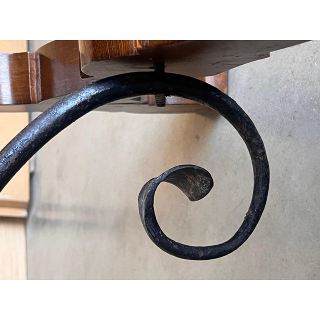 20th Dining or Console Table of Walnut with Lyre Legs and Heavy Top, Spain For Sale - Image 13 of 18