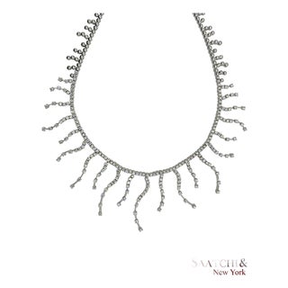 18k (750) White Gold - 12.60 Ct Natural Diamond -Vvs: Necklace For Sale