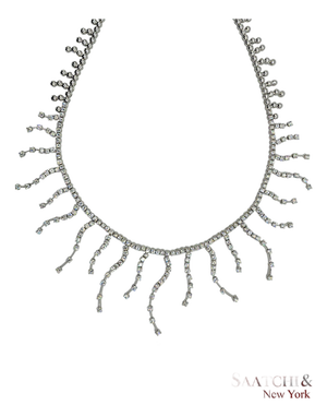 18k (750) White Gold - 12.60 Ct Natural Diamond -Vvs: Necklace