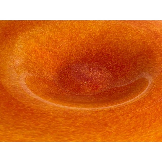 1960s Mid Century Venetian Orange Vasa Murrhina Cased Glass Centerpiece Bowl For Sale - Image 5 of 7