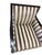 Modern Modern Club Lounge Chair With Ebony Frame and Custom Stripe Upholstery For Sale - Image 3 of 10
