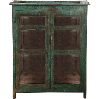 Cactus Green Glass Cabinet For Sale