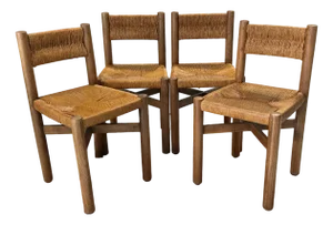 Miribel Chairs attributed to Charlotte Perriand for Steph Simon, 1950s, Set of 4