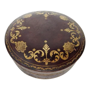 Mid 20th Century Florentine Leather Gold Embossed Box