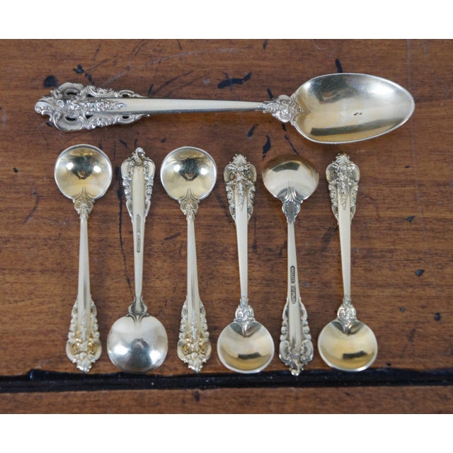 Silver 1940s Golden Grande Baroque by Wallace Sterling Silver Flatware Set 70 Piece Service for 8 For Sale - Image 8 of 13