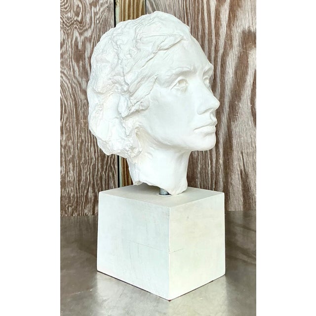 Vintage Boho Plaster Bust of Woman For Sale In West Palm - Image 6 of 9