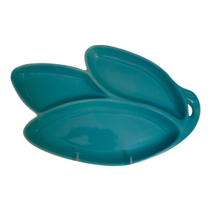 Mid-Century Modern California Pottery Aqua Divided Platter