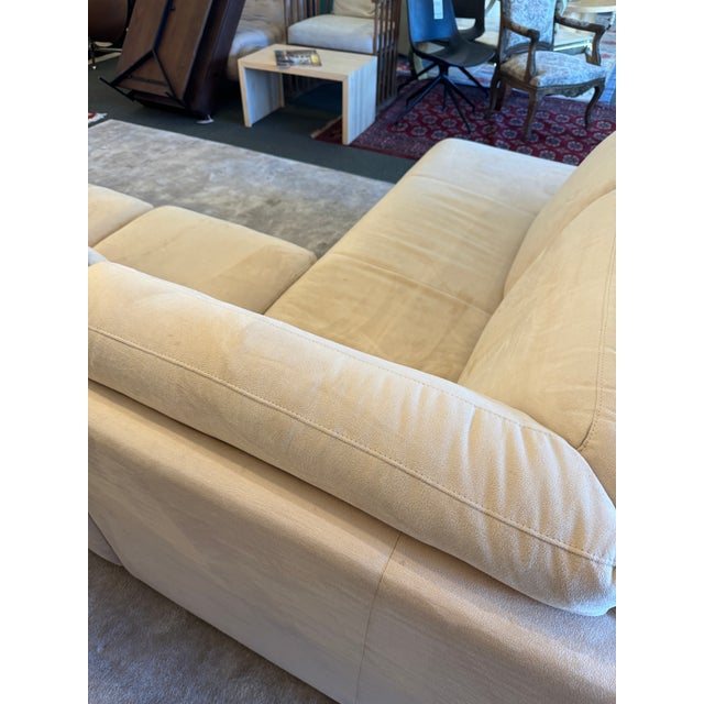 Italsofa 3 Pieces Microsuede Cream Sectional For Sale - Image 10 of 14