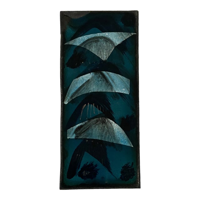 Steve Krauss Mid Century Modern Style Enamel Plaque For Sale