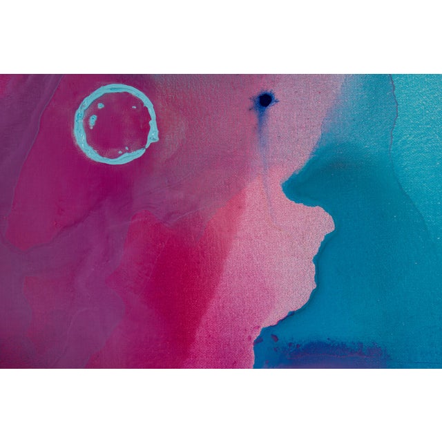 Textile Contemporary Abstract Acrylic on Canvas "Sinneswelt_AMP52" by Kyong Lee For Sale - Image 7 of 12