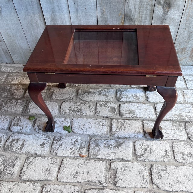 Antique Chippendale-Style Mahogany Vitrine / Display Table on Ball-and-Claw Feet For Sale In Boston - Image 6 of 13