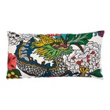 Schumacher Chiang Mai Dragon Pillow in Alabaster For Sale