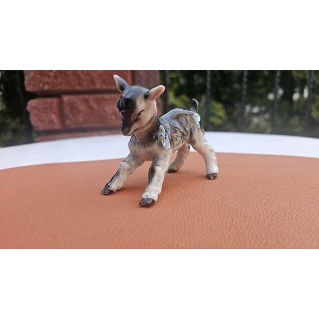 Black Art Deco Porcelain Goat Figurine, 1920s For Sale - Image 8 of 8
