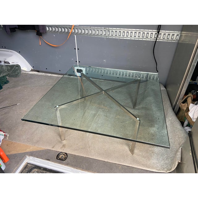 Vintage Mid Century Modern Barcelona Stainless Coffee Table by Mies Van Der Rohe for Knoll For Sale - Image 9 of 17