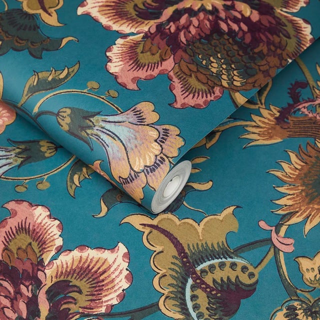 English House of Hackney Majorelle Wallpaper - Azure For Sale - Image 3 of 4