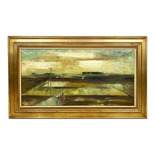 Mid 20th Century Danish Modernist Expressionist Painting Signed For Sale