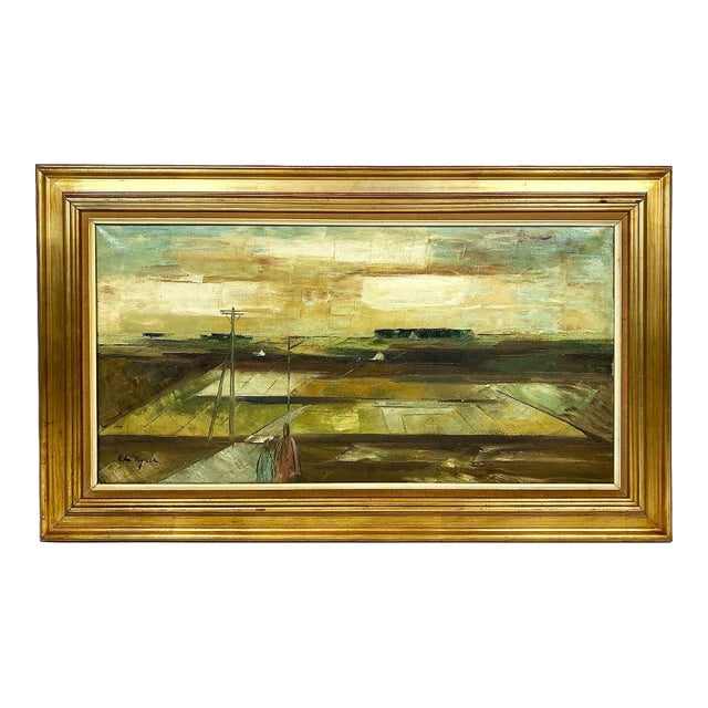 Mid 20th Century Danish Modernist Expressionist Painting Signed For Sale