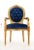 Textile French Tufted Chair Blue Velvet Chair Gold Leaf Chair For Sale - Image 7 of 7